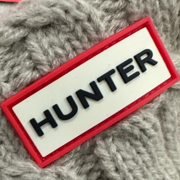 Hunter recycled 6 stitch cable short boot sock GREIGE size M NWT - Picture 3 of 8